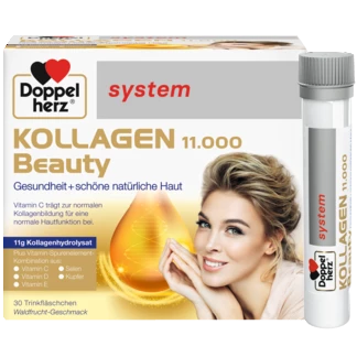 Illustration of the product packaging Doppelherz system KOLLAGEN 11.000 BEAUTY front view